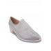 Gray Pointed Toe Patent Slip-Ons